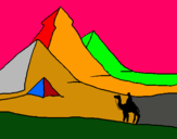 Dibujo Paisaje con pirámides pintado por KJHU