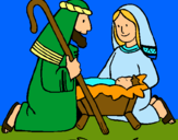 Dibujo Adoran al niño Jesús pintado por fhdtj