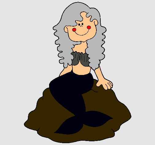 Dibujo Sirena sentada en una roca pintado por loveanime 