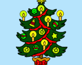 Dibujo Árbol de navidad con velas pintado por lwg2000