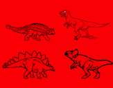 Dibujo Dinosaurios de tierra pintado por carros