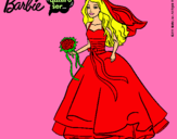 Dibujo Barbie vestida de novia pintado por fifiotana