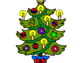 Dibujo Árbol de navidad con velas pintado por samivalentin