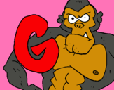 Dibujo Gorila pintado por irenepadron