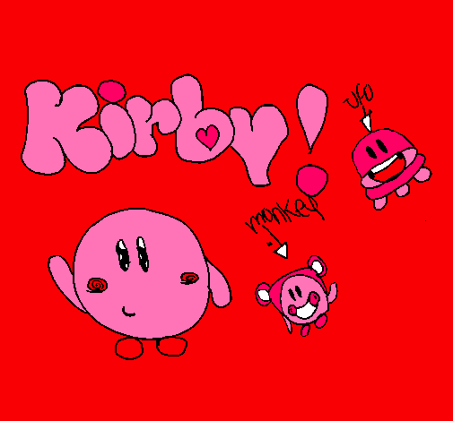 Dibujo Kirby 4 pintado por pancha
