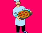 Dibujo Cocinero pintado por pizz