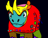 Dibujo Rinoceronte pintado por chicharos