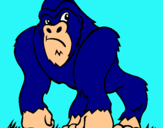 Dibujo Gorila pintado por cachi