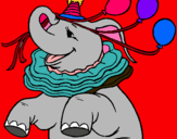 Dibujo Elefante con 3 globos pintado por aintzane