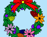 Dibujo Corona de flores navideña pintado por inesele