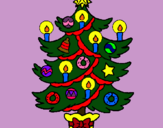 Dibujo Árbol de navidad con velas pintado por mar56