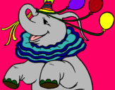 Dibujo Elefante con 3 globos pintado por albertoyanab