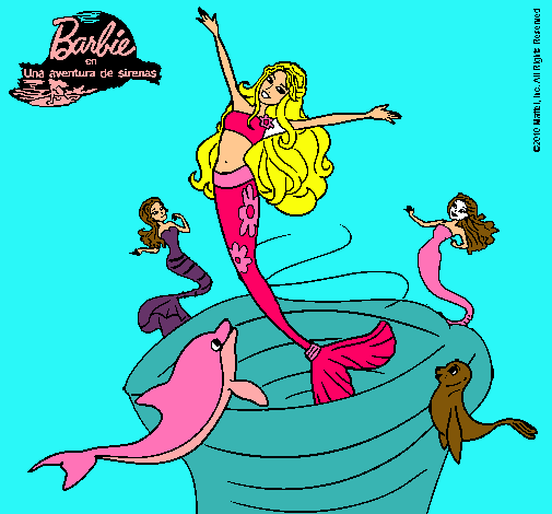 Dibujo Barbie sirena contenta pintado por CristinaQuesada
