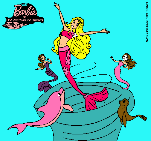 Barbie sirena contenta