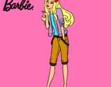 Dibujo Barbie con look casual pintado por Rochi92