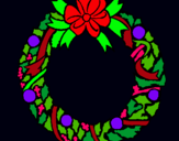 Dibujo Corona de navidad pintado por yas33