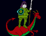 Dibujo Caballero San Jorge y el dragon pintado por genaro2