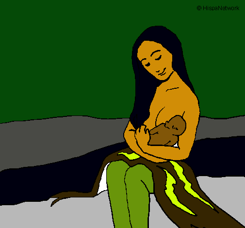Dibujo Madre con su bebe pintado por Palolin