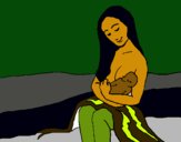 Dibujo Madre con su bebe pintado por Palolin