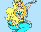 Dibujo Sirena entre burbujas pintado por draculaur