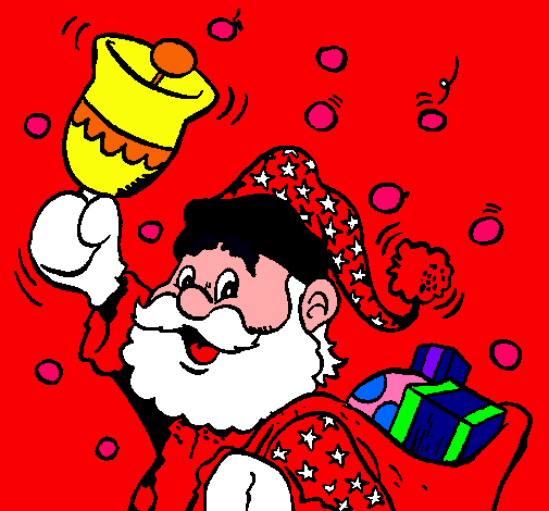Dibujo Santa Claus y su campana pintado por garc