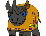 Dibujo Rinoceronte pintado por omare