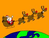 Dibujo Papa Noel repartiendo regalos 3 pintado por lVale23