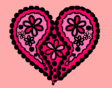 Dibujo Corazón de flores pintado por corazonnes