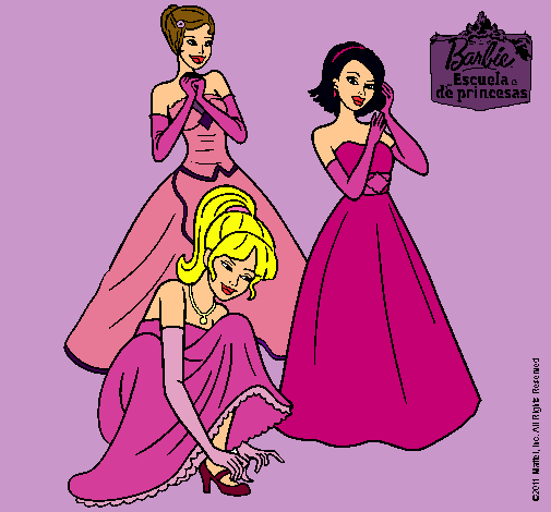 Barbie y sus amigas vestidas de gala