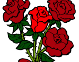 Dibujo Ramo de rosas pintado por gladiola