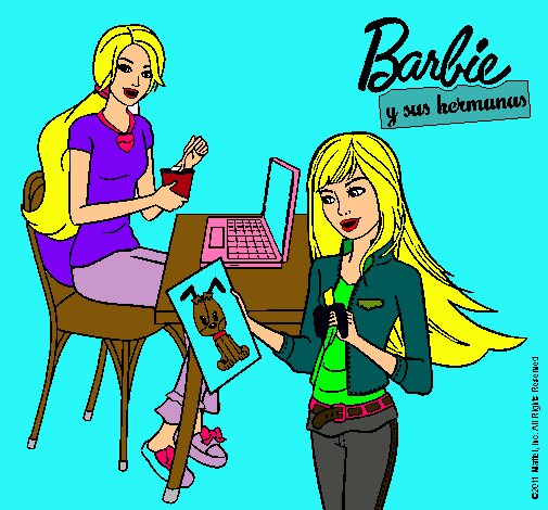 Barbie y su hermana merendando