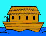 Dibujo Arca de Noe pintado por guardar