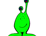 Dibujo Mini extraterrestre pintado por susto