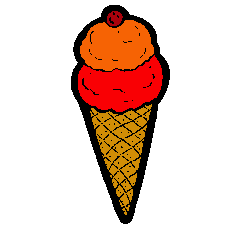 Dibujo Cucurucho de helado pintado por migl