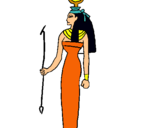Dibujo Hathor pintado por durasnito