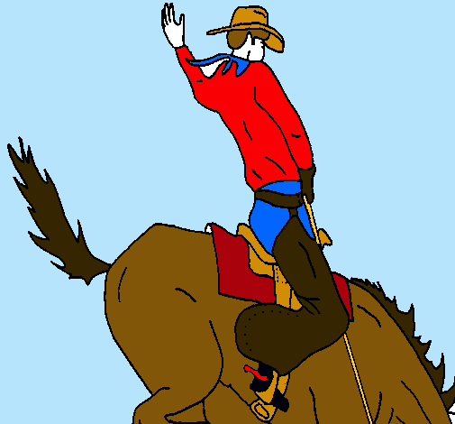 Dibujo Vaquero en caballo pintado por DANAIRI