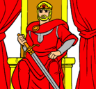 Dibujo Caballero rey pintado por lezcano