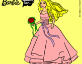 Dibujo Barbie vestida de novia pintado por girl128