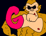 Dibujo Gorila pintado por rtgfg