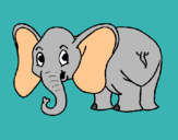 Dibujo Elefante pequeño pintado por pipitasa