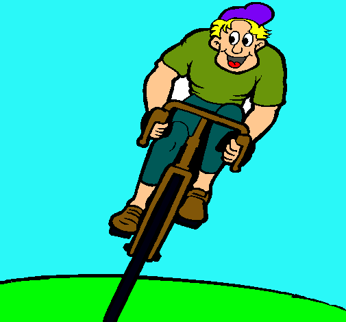 Dibujo Ciclista con gorra pintado por migl