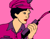 Dibujo Policía con el walkie pintado por Lauriit