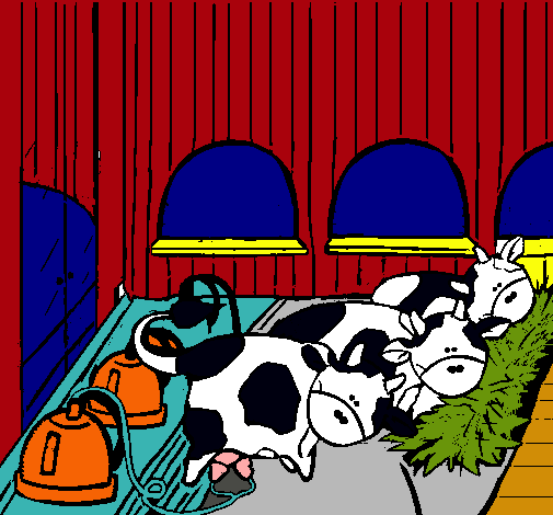 Vacas en el establo