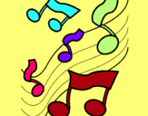 Dibujo Notas en la escala musical pintado por chiribitas