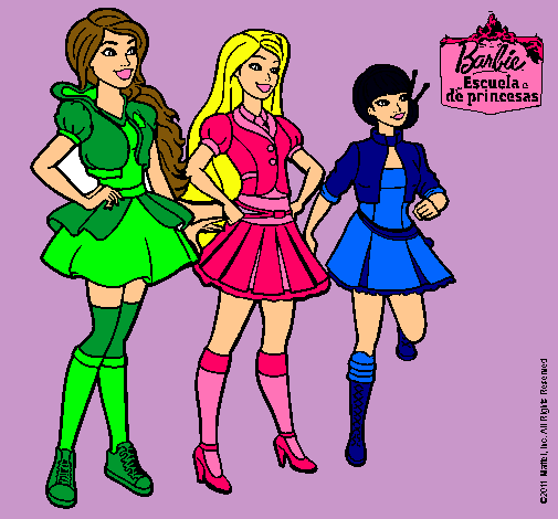 Dibujo Barbie y sus compañeros de equipo pintado por CristinaQuesada