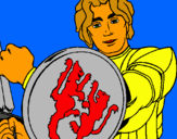 Dibujo Caballero con escudo de león pintado por luciantonell