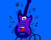 Dibujo Guitarra eléctrica pintado por 021sele