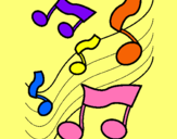 Dibujo Notas en la escala musical pintado por gabiruchis