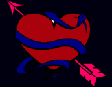 Dibujo Corazón con flecha pintado por Liizeth
