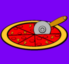 Dibujo Pizza pintado por rosquita